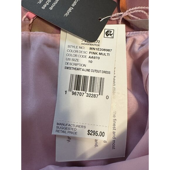 Aidan Mattox 10 Pink Floral Long Maxi Gown Dress Pockets Party Wedding NWT - Picture 12 of 13